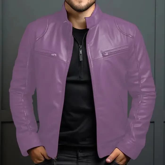 Veste de moto en cuir pour hommes