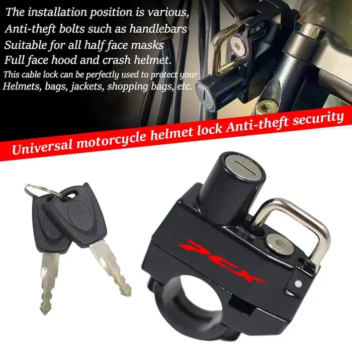 Convient pour PCX125 PCX150 PCX160 PCX 125 150 160 accessoires de moto de haute qualité CNC casque serrure antivol