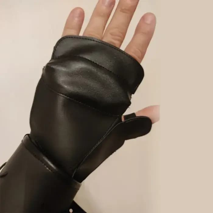 Gants de moto en armure rétro médiévale, avec poignets larges, brassards, gantelet de guerrier Steampunk pour hommes, chevaliers templiers, Cosplay