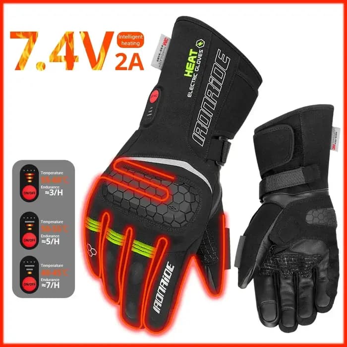Gants chauffants d'hiver pour moto