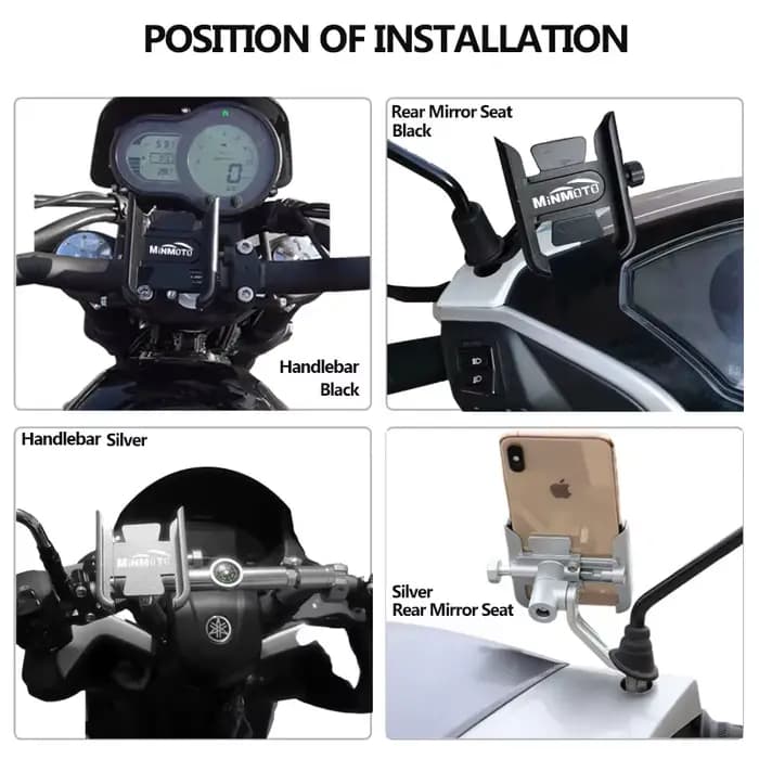 Support de téléphone en aluminium de haute qualité pour moto