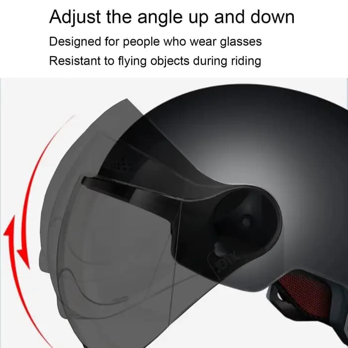 Demi-casque pour adultes avec lunettes de protection pour moto