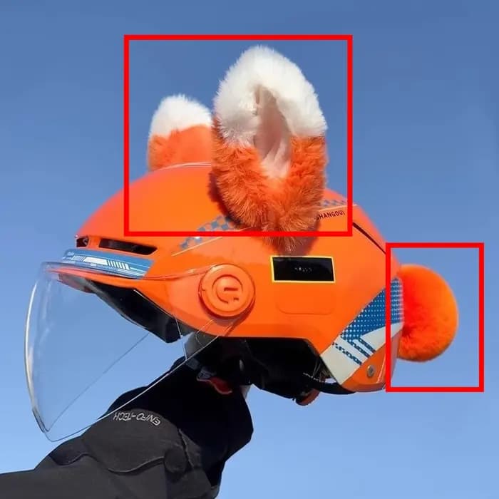Casque de Moto Orange oreille décorations animaux oreilles de chat accessoires pour Ski Scooter électrique casques