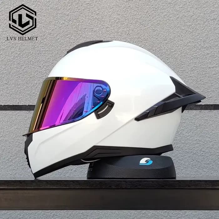 Casque de moto pour adulte LVS de haute qualité avec double visière et protection intégrale, casque