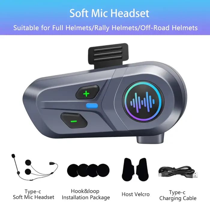 Casque de moto intelligent à commande vocale BT 5.4, sans fil, réveil par commande vocale, appel tél