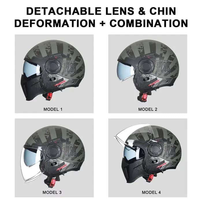 Casque de moto modulaire à double visière