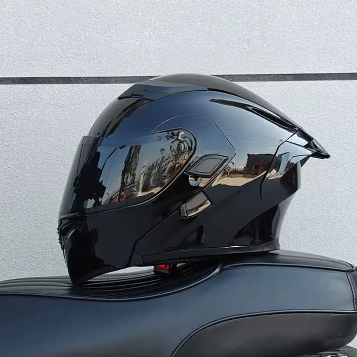 Casque de moto complet pour hommes et femmes, casque de course, noir, jaune, motif géométrique, casq