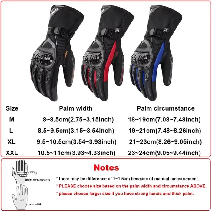 Gants de moto d'hiver imperméables