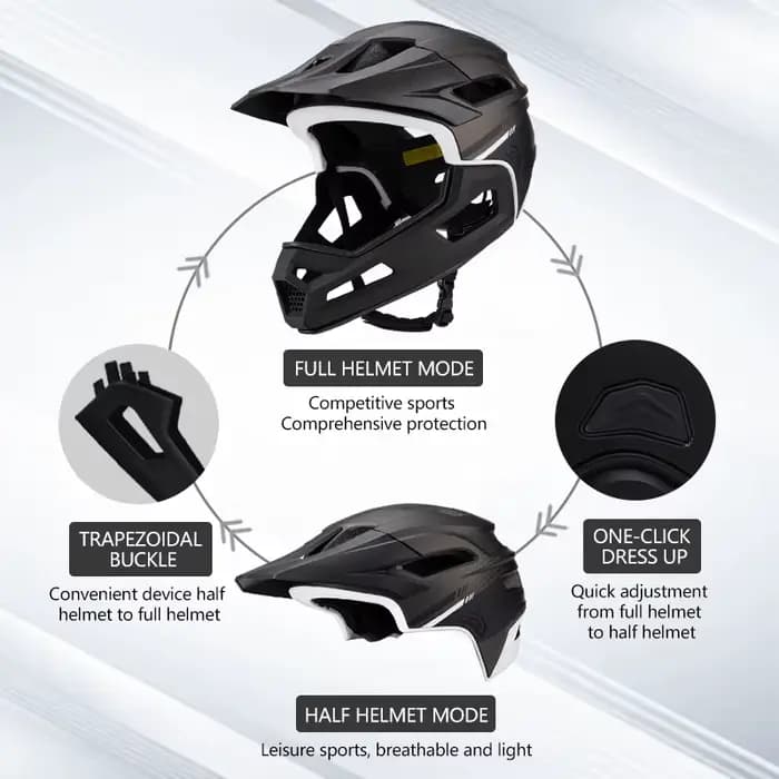 Casques de vélo intégraux casque vtt détachable pour VTT adulte course moto équitation