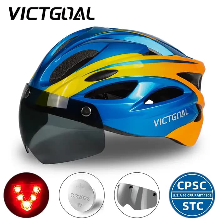VICTGOAL vtt Scooter électrique casque de vélo pour hommes feu arrière lunettes lentille pare-soleil casques de cyclisme