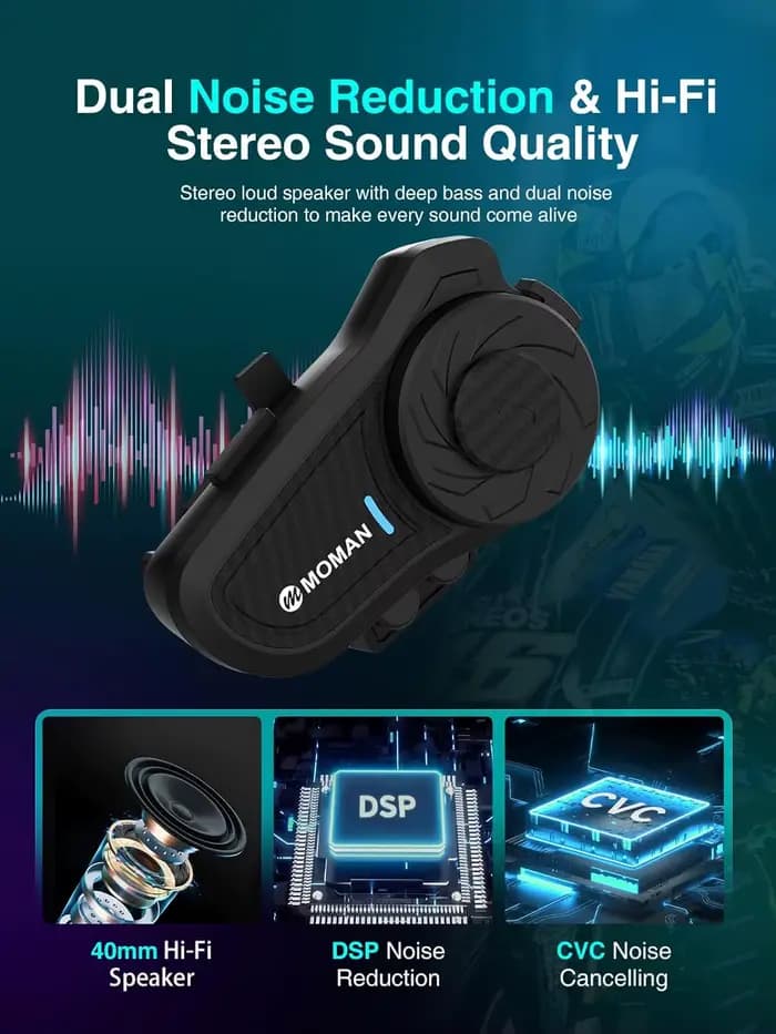 Intercom pour casque de moto Moman