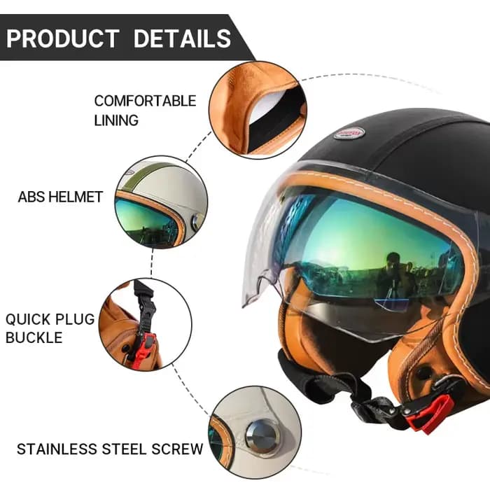 Casque de moto 3/4 ouvert populaire de style avant-gardiste avec motifs géométriques et design moderne à blocs de couleur pour les motards urbains