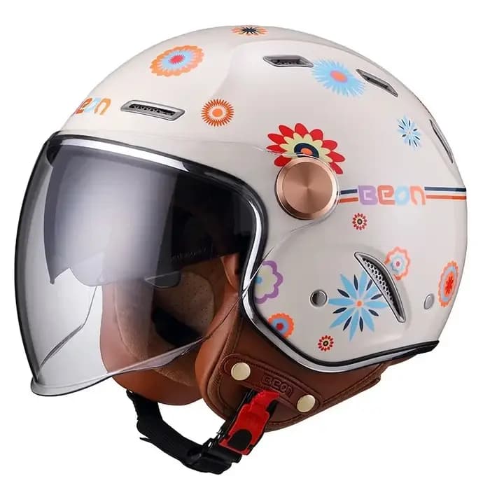 BEON-Casque de Moto Vintage à Visage Ouvert, Rétro, Lentille de Touriste, B122