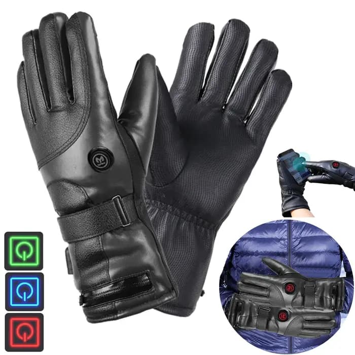Gants chauffants rechargeables, 3 niveaux de température, gants chauffants alimentés par batterie pour le cyclisme en plein air, le ski, la randonnée