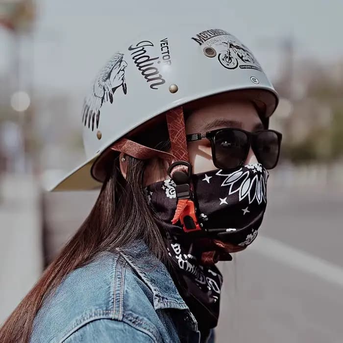 Casque de moto rétro vintage antichoc pour voiture électrique
