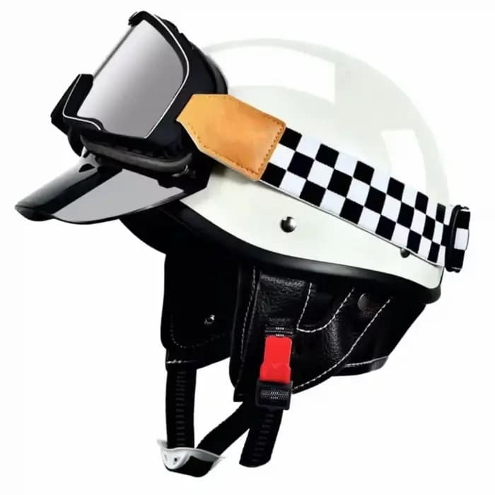Demi-casque de moto unisexe rétro personnalisé pour garçons et filles