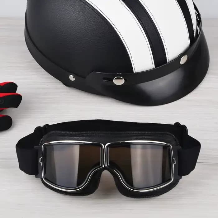 Lunettes de casque rétro pour moto