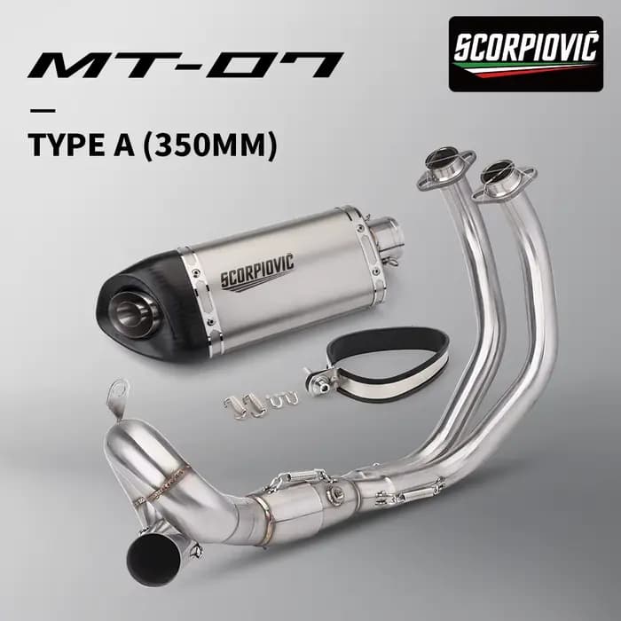 MT07 tuyau avant moto silencieux d'échappement modifié tuyau avant Slip-On silencieux d'échappement