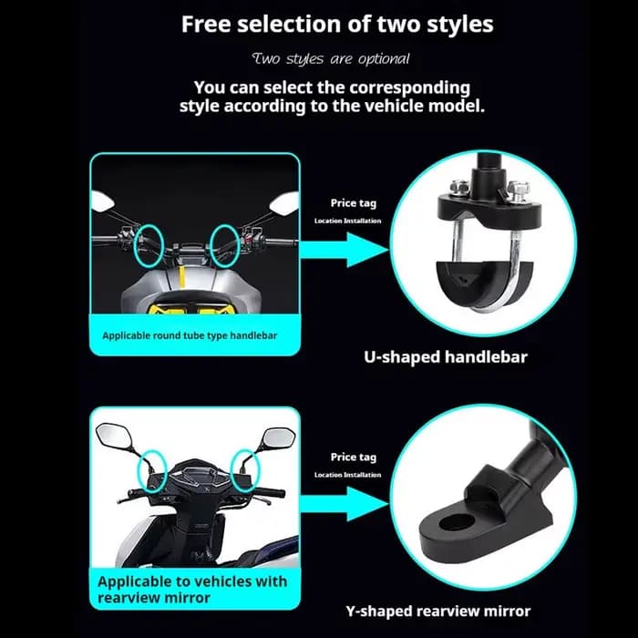 Support de téléphone pour moto et vélo, avec amortisseur, pour guidon de vélo, support de rétroviseu