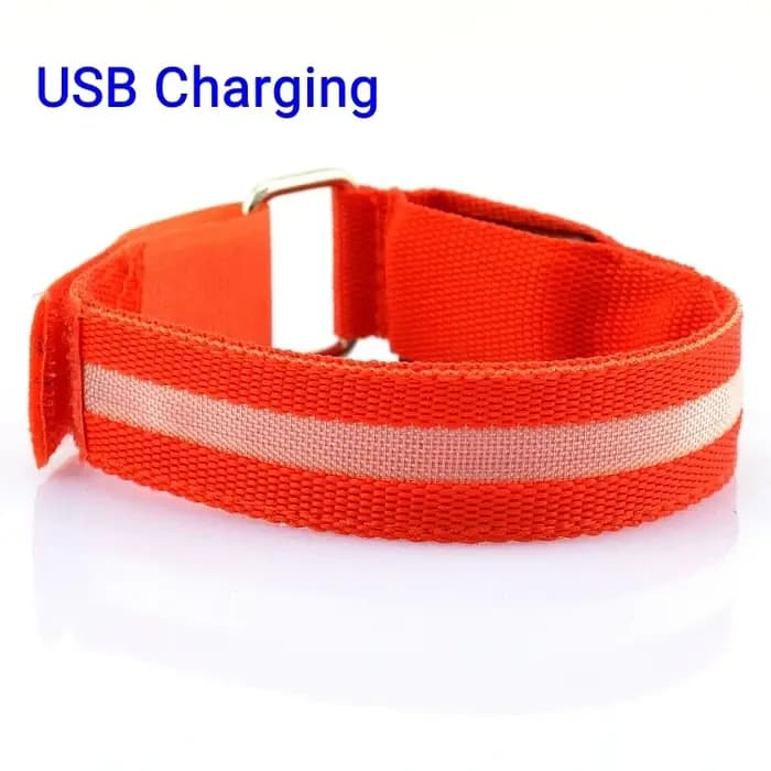 Brassard de course de nuit lumière LED Sports de plein air USB Rechargeable ceinture de sécurité bras jambe