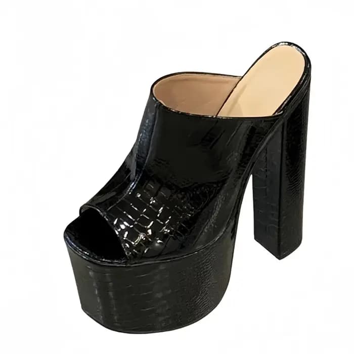 Liyke été rue mode 8.5CM plate-forme pantoufles femmes Sexy Peep orteil Super talons hauts fête boîte de nuit chaussures