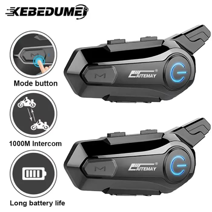 1/2x Interphone Moto casque Bluetooth 5.3 mains libres 1000M communicateur