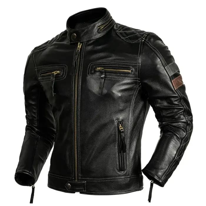 Veste de moto veste de moto tout-terrain résistante à l'usure et aux rayures veste en cuir imperméable et coupe-vent