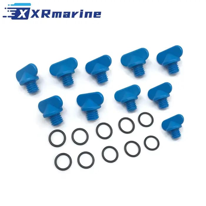 Bouchon bleu de vidange d'eau pour collecteur d'échappement, 10 paquets, pour MerCruiser 22- 806608