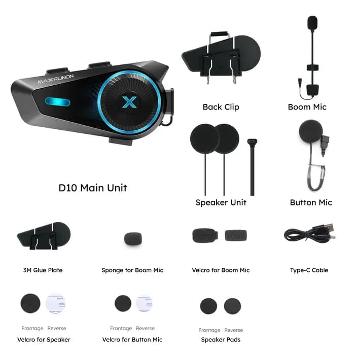 Intercom Moto MAXRUNON D10 pour 4 Motards