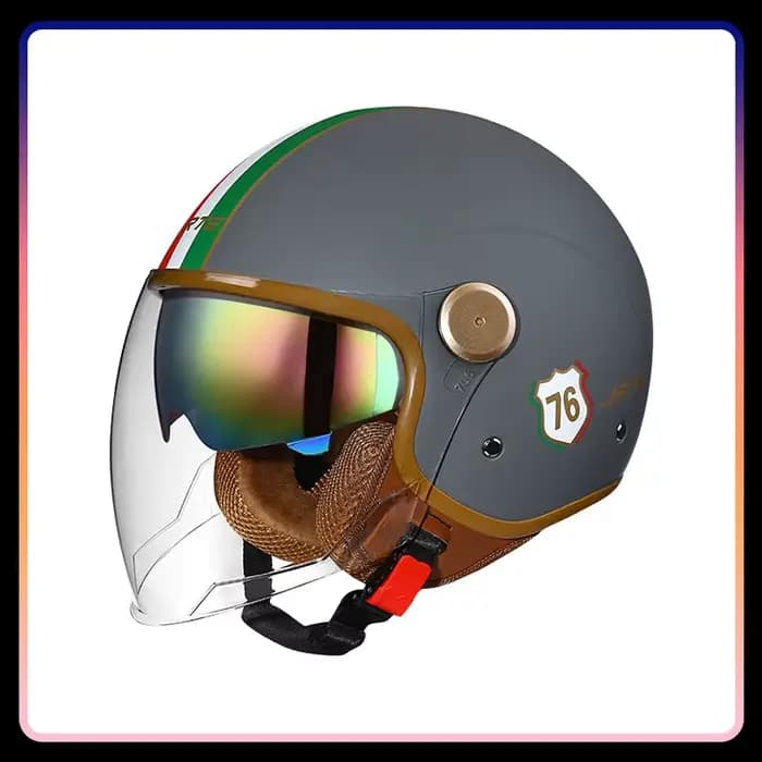 Casques de moto semi-ouvert rétro hommes femmes DOT ECE