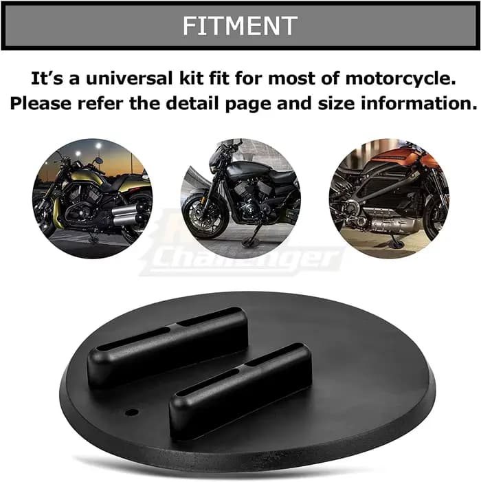 Béquille latérale de moto Jiffy support dessous de verre rondelle 1 pièce pour Harley Touring Sports