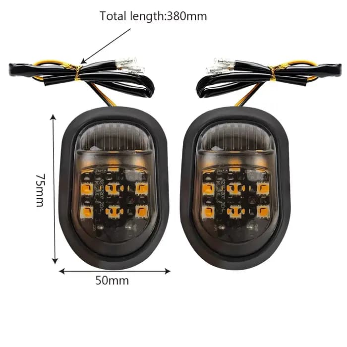 2 pièces 12V clignotants de moto une paire 9 indicateurs de moto LED clignotant jaune éclairage clig