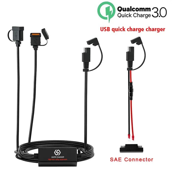 Chargeur de téléphone pour moto SAE, avec double/simple USB QC3.0, charge rapide, puce intelligente, dispositif de sécurité, équipement électronique pour moto