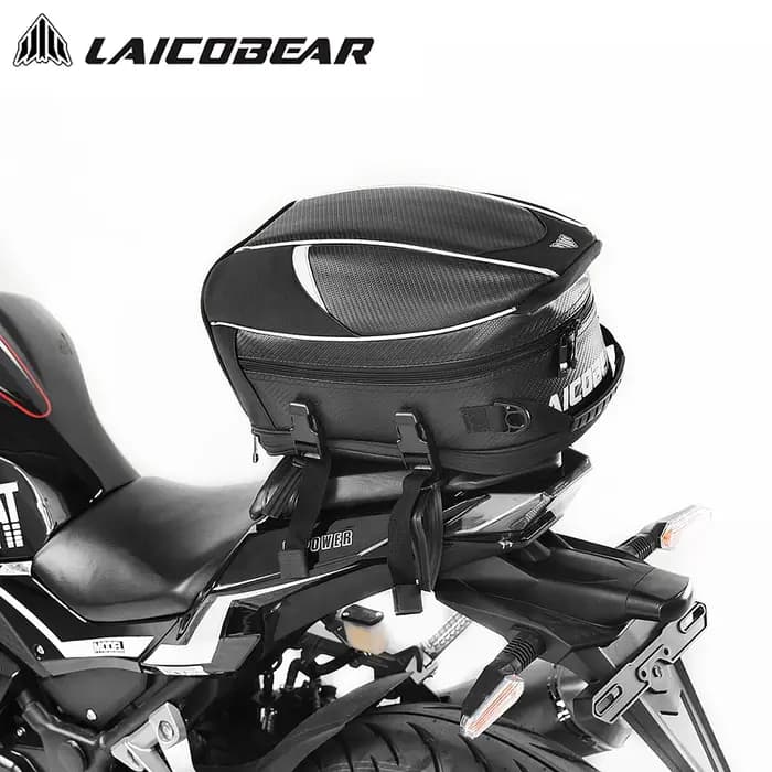 Sac arrière de moto noir, étanche, bagage de voyage pour conducteur, sac de siège arrière, sac de se