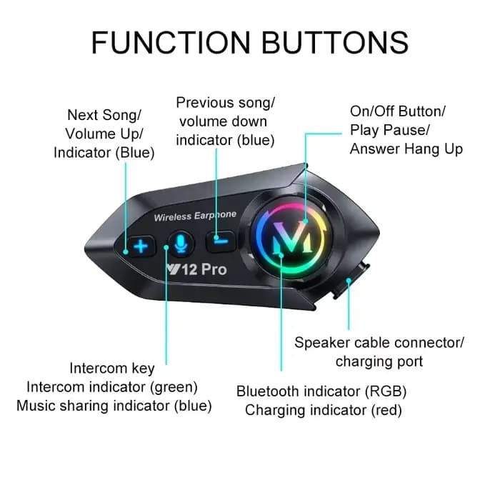 Casque de moto Y20 Pro avec interphone Bluetooth 500M