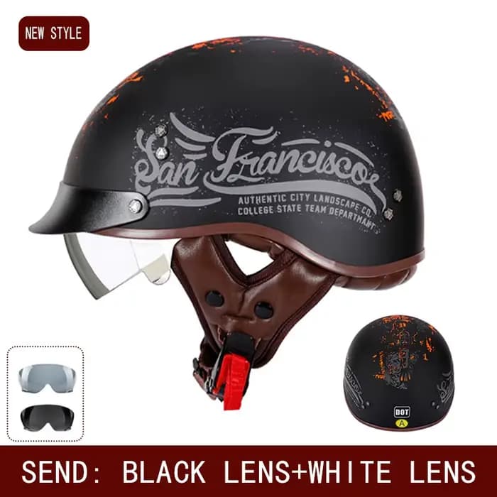 Nouveau casque de moto électrique Standard quatre saisons demi-casque rétro universel