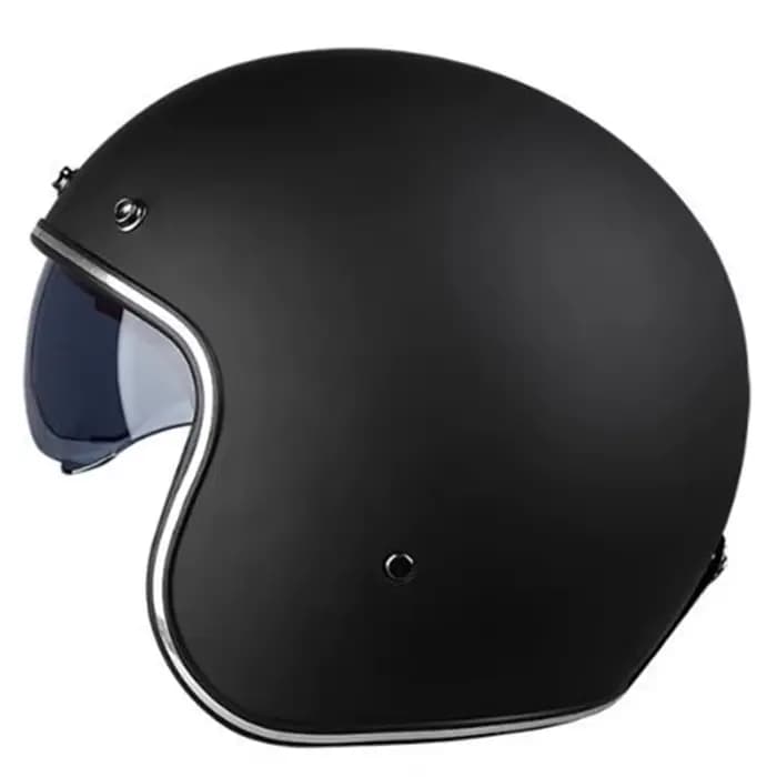 Casque de Moto Vintage à Visière Intérieure Approuvé par le DOT