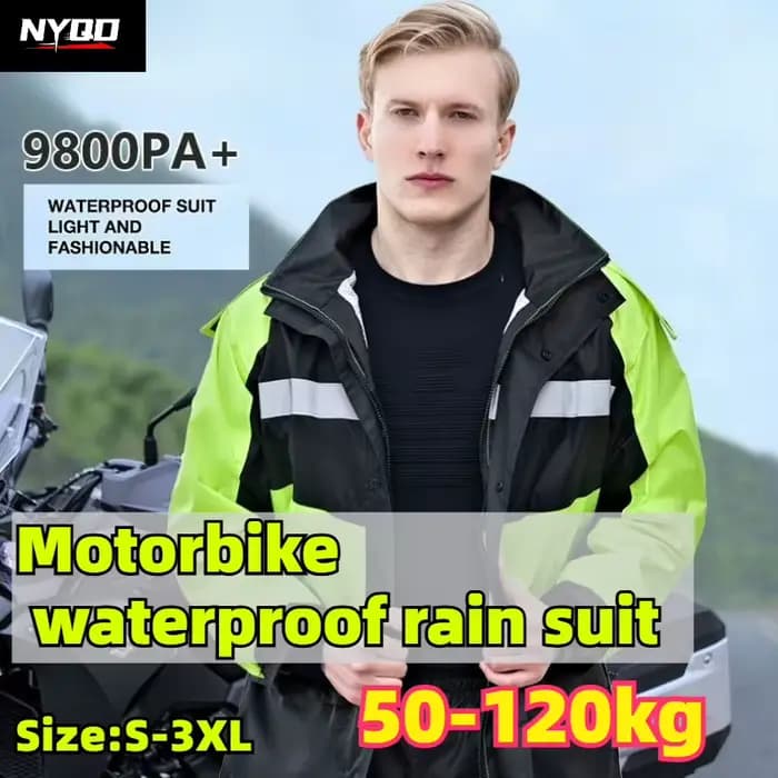 Ensemble imperméable 2 pièces pour adulte (veste et pantalon) pour moto