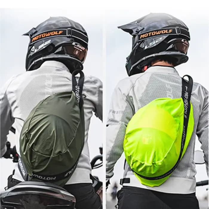 Sac de casque sac à dos étanche à la pluie poche de tirage pour moto Scooter cyclomoteur vélo demi-casque complet couvercle protéger sac