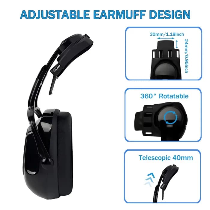 Protège-oreilles montés sur casque CE ANSI AS/NZS SNR 30dB NRR 25dB
