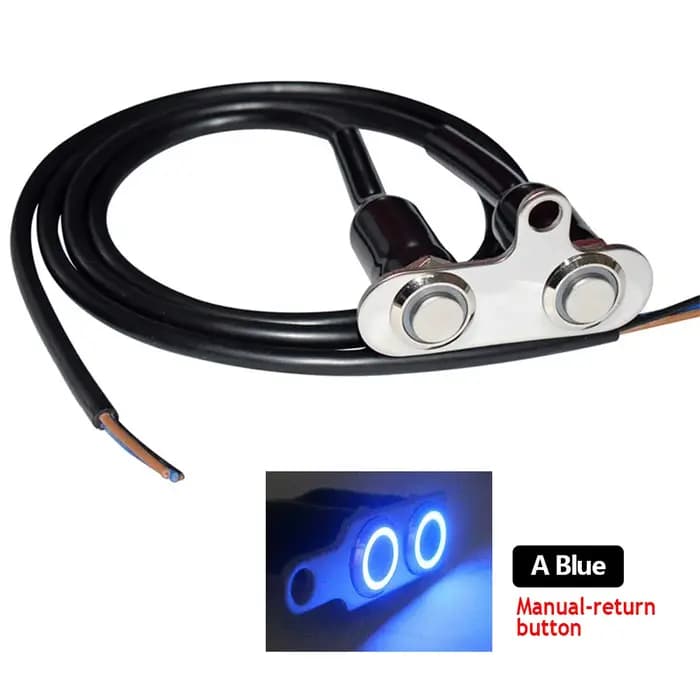 Interrupteur LED pour moto à Double tête en acier inoxydable