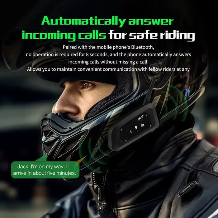 Casque de moto EJEAS V6 PRO+ avec interphone Bluetooth