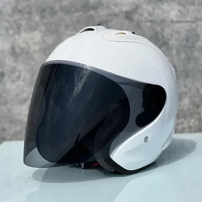 Ram4 blanc perle demi-Casque course visage ouvert Casque d'été hommes et femmes Moto