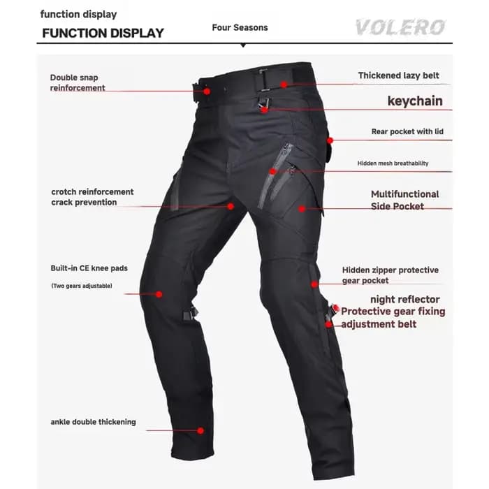 Pantalon d'équitation taille haute pour moto quatre saisons pour hommes
