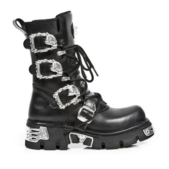 Bottes de moto en cuir véritable pour hommes