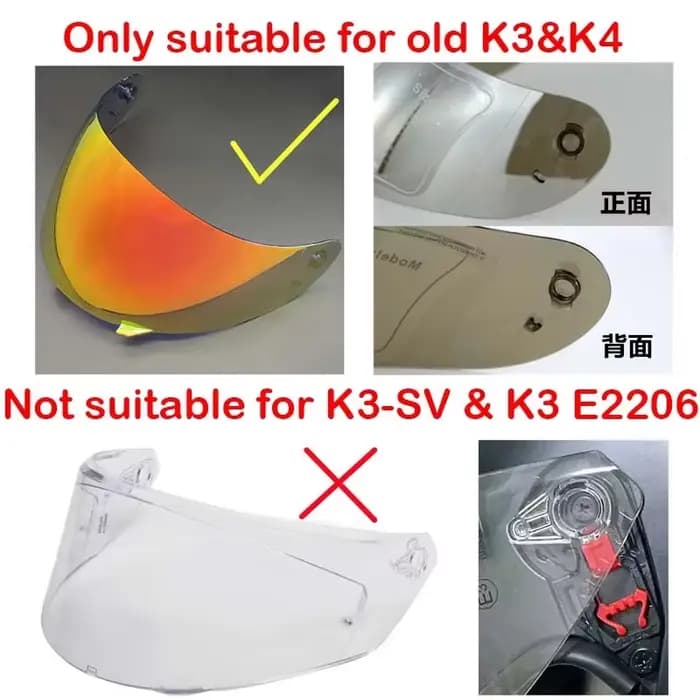 Visière de casque pour AGV K3 K4 Casco Moto
