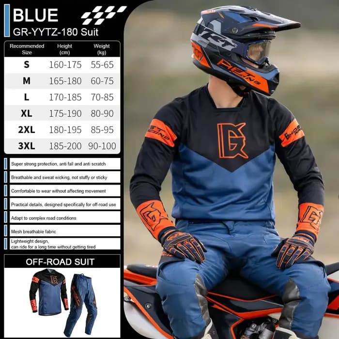 Ensemble d'équipement de motocross d'été, combinaison MX Enduro, ensemble maillot et pantalon de mot