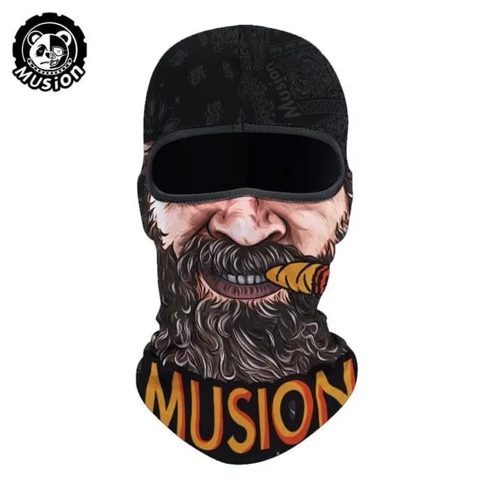 Musion Cagoule doublure de casque masque complet imprimé tête de mort Moto Topeng Muka Rider pour le cyclisme et