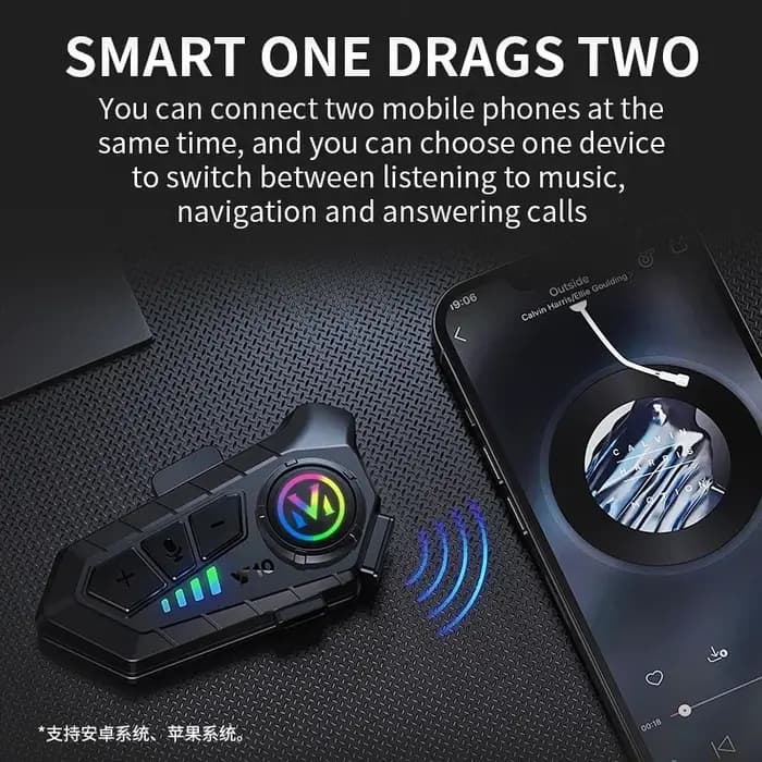 Casque de moto Y10, intercomunicateur, casque de moto 5.3, commande vocale, casque sans fil pour moto, communication mains libres, étanche