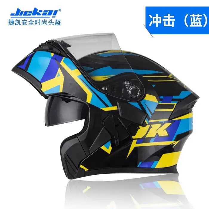 Casque de moto intégral avec visière rabattable